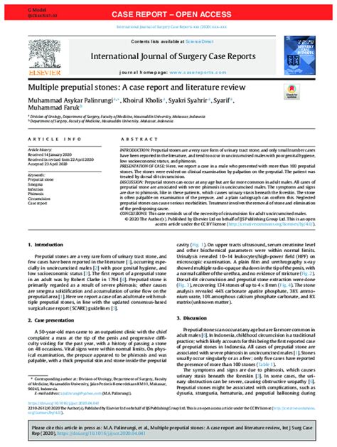 smegma stones|Multiple preputial stones: A case report and literature review